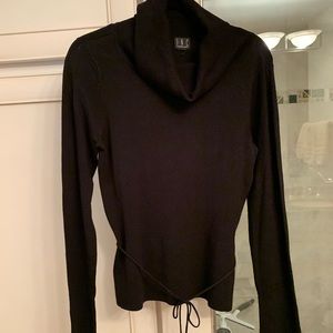 Inc cotton belted turtleneck